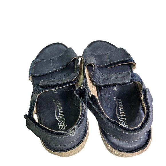 Florance Made In Italy Blue Leather Glitter Detail Strappy Sandals Size 6 - Picture 3 of 10